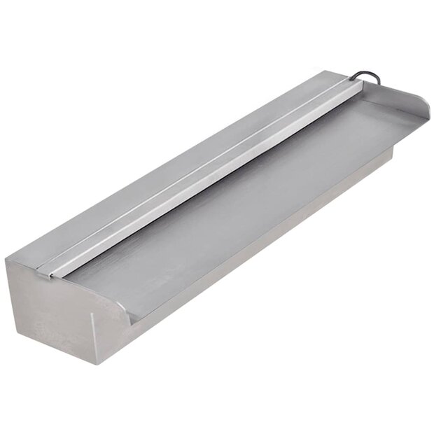 Zwembadwaterval met LED&amp;apos;s rechthoekig 45 cm roestvrij staal 1