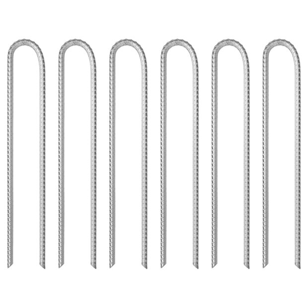 Tentharingen 6 st U-vormig &Oslash;10 mm 37 cm gegalvaniseerd staal 1
