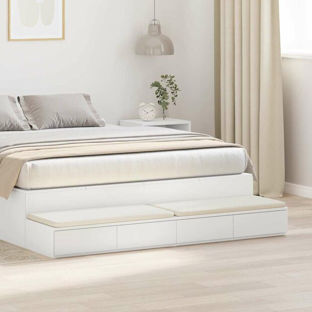 Bedlades met lade Wit 150 x 36,5 x 16,5 cm Bewerkt hout 1