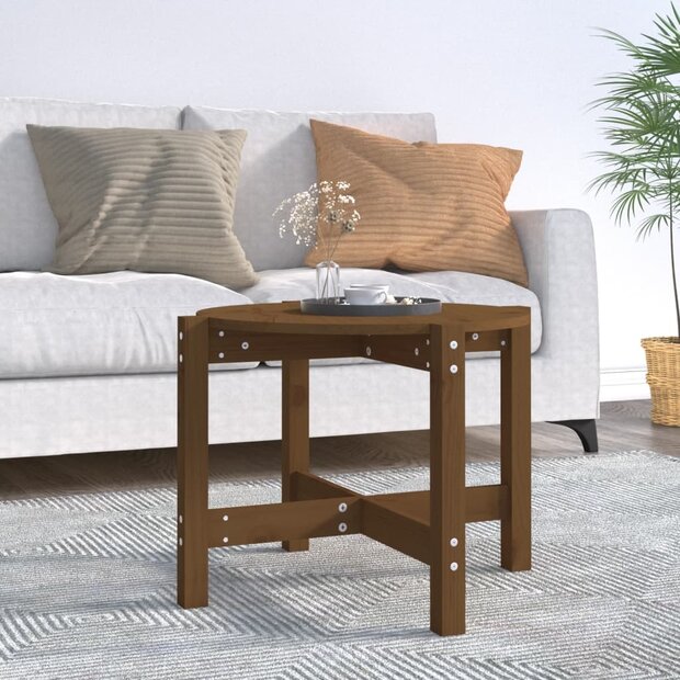 Salontafel &Oslash; 62,5x45 cm massief grenenhout honingbruin 1