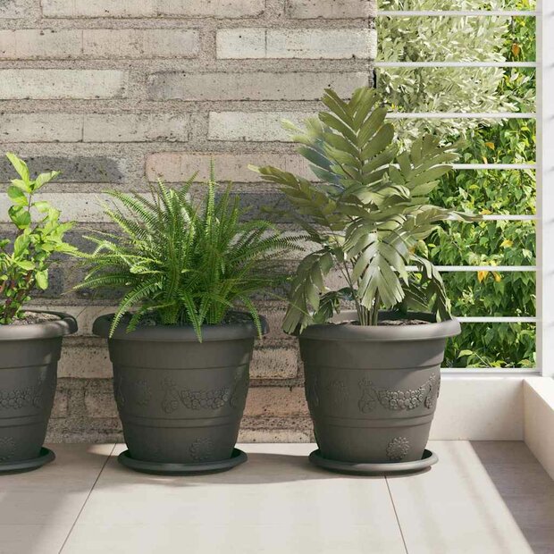 Ronde Bloempot 24 pcs Zwart &Oslash; 26 x 21.5 cm Kunststof 1