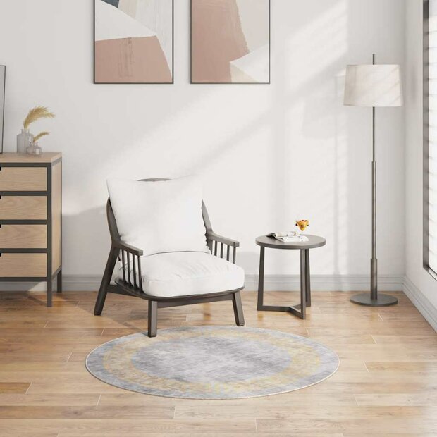 Vloerkleed wasbaar &oslash;120 cm grijs 1