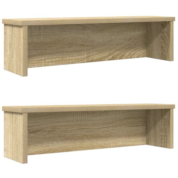 Keukenrekken stapelbaar 2 st 60x15x16 cm sonoma eikenkleurig 1