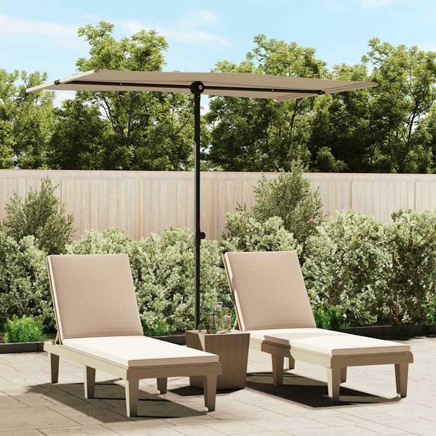 Parasol met aluminium paal 2x1,5 m taupe 1