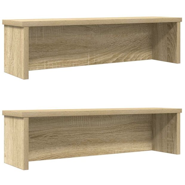 Keukenrekken stapelbaar 2 st 50x15x16 cm sonoma eikenkleurig 1