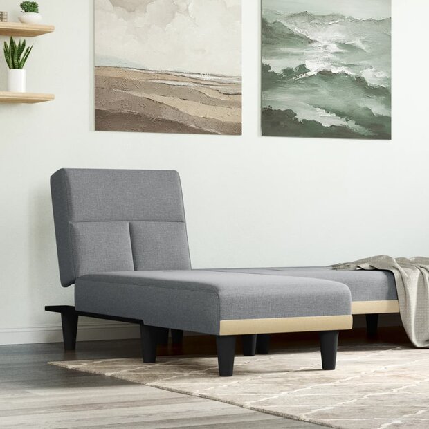 Chaise longue stof lichtgrijs 1