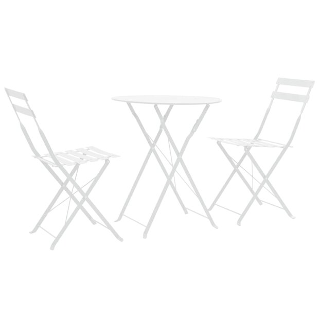 3-delige Bistroset staal wit 1