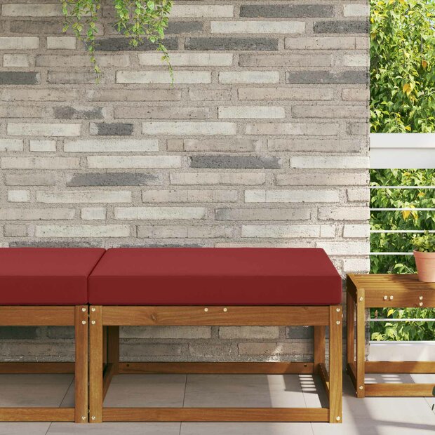 Buiten bankkussen Wijnrood 80 x 80 x 8 cm Polyester 1
