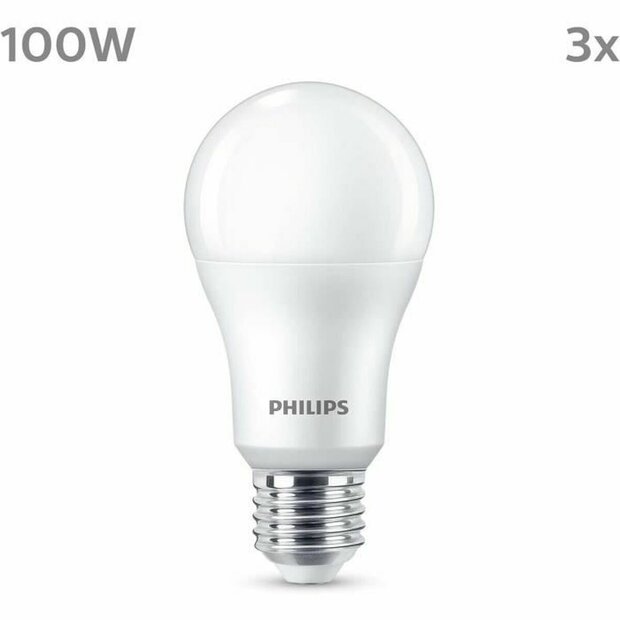 Ledlamp Philips A67 Wit E 100 W E27 3 Stuks (4000 K) 1
