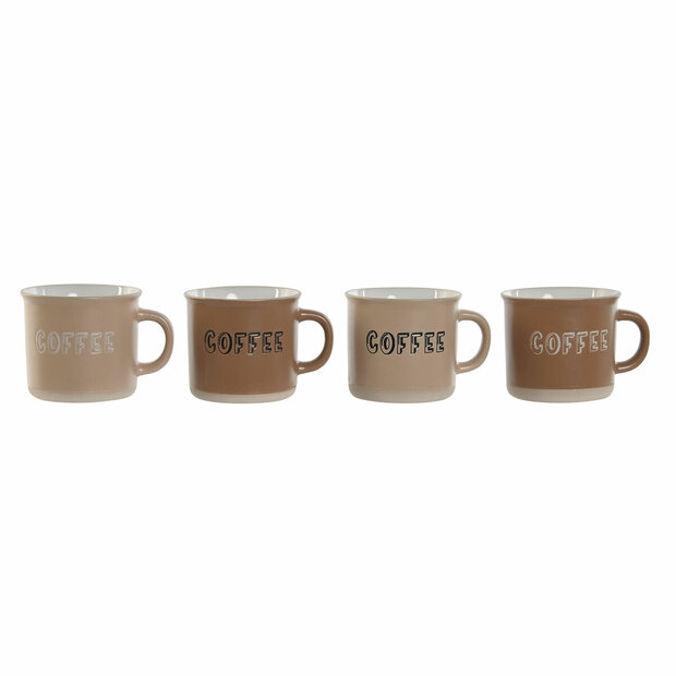Set van koffiekopjes Home ESPRIT Bruin Keramiek 180 ml 1