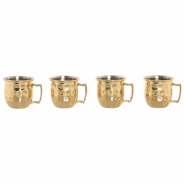 Set van 4 mokken Home ESPRIT Gouden Loft 1