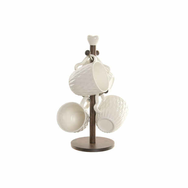 Mok Home ESPRIT Wit Donkerbruin Met reli&euml;f 350 ml 1