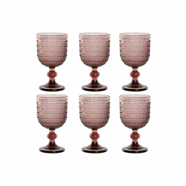 Glazenset Home ESPRIT Roze Kristal 240 ml (6 Stuks) 1