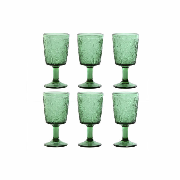 Glazenset Home ESPRIT Groen Kristal 285 ml (6 Stuks) 1