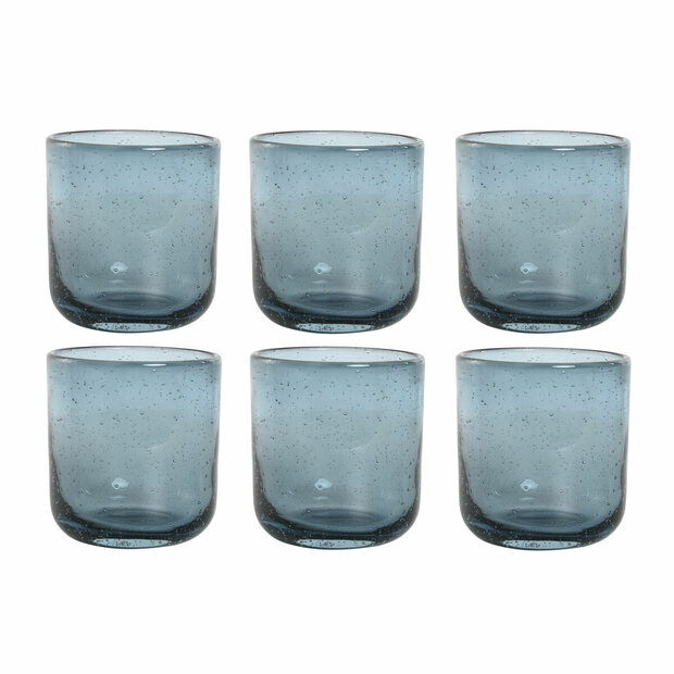 Glazenset Home ESPRIT Blauw Kristal 320 ml (6 Stuks) 1