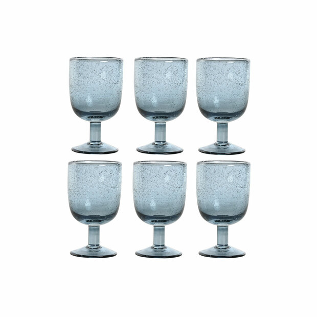 Glazenset Home ESPRIT Blauw Kristal 300 ml 8 x 8 x 14 cm (6 Stuks) 1