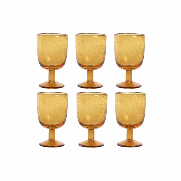 Glazenset Home ESPRIT Amber Kristal 300 ml 8 x 8 x 14 cm (6 Stuks) 1