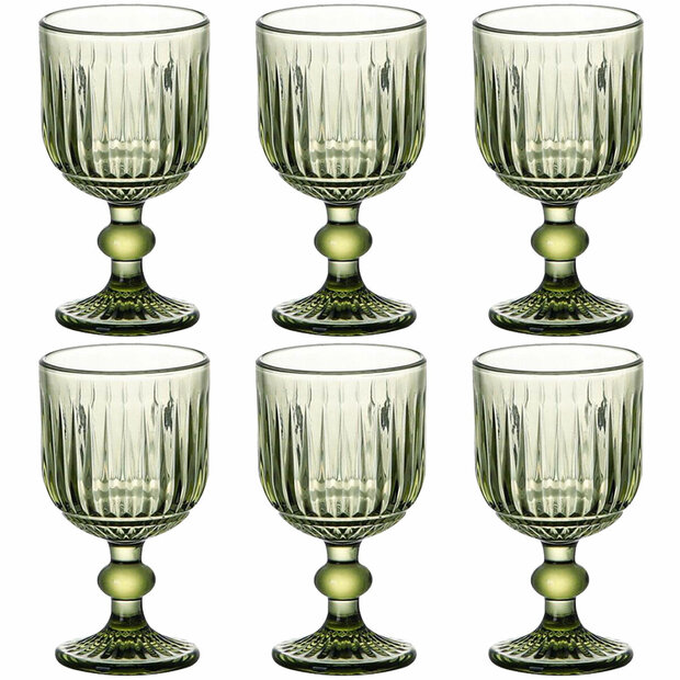 Glazenset Home ESPRIT Groen Kristal 8 x 8 x 14,5 cm (6 Stuks) 1