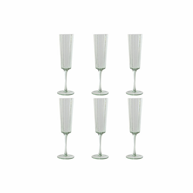 Glazenset Home ESPRIT Groen Kristal 6 x 6 x 23,7 cm (6 Stuks) 1