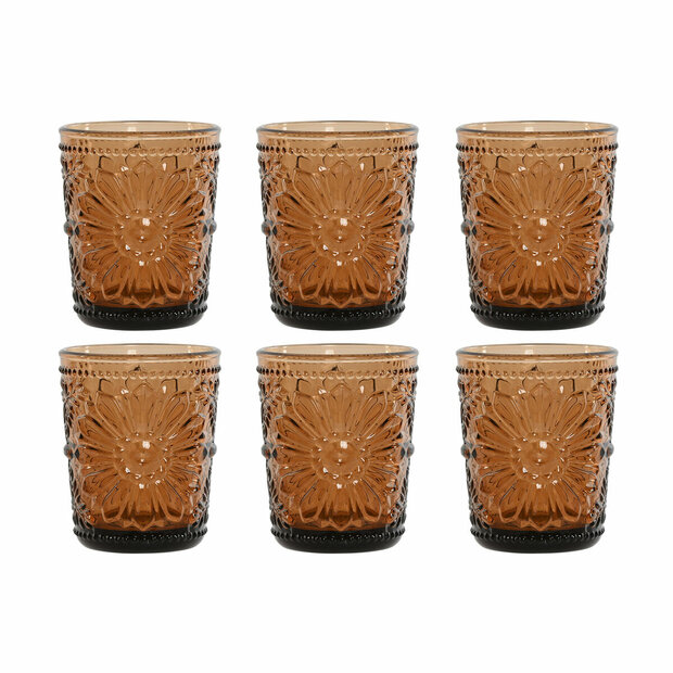 Glazenset Home ESPRIT Amber Kristal (6 Stuks) 1