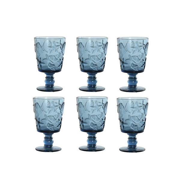 Glazenset Home ESPRIT Blauw Kristal 345 ml (6 Stuks) 1