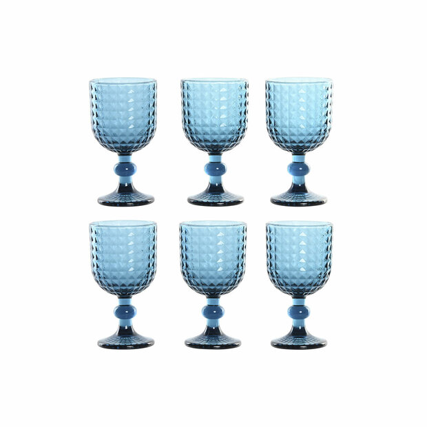 Glazenset Home ESPRIT Blauw Kristal 260 ml (6 Stuks) 1