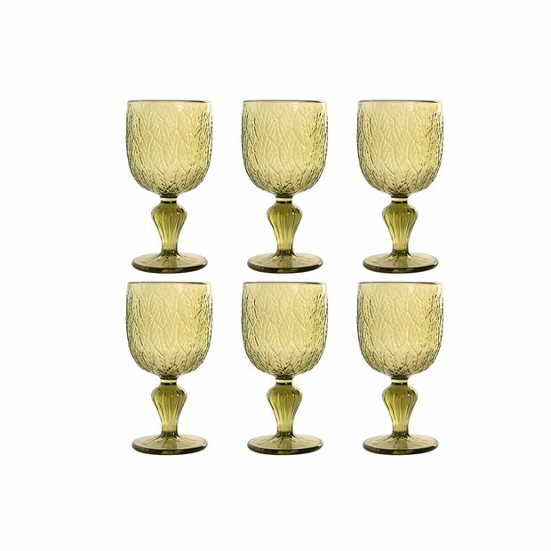 Glazenset Home ESPRIT Groen Kristal 250 ml (6 Stuks) 1