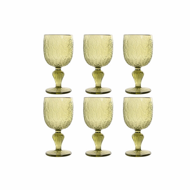 Glazenset Home ESPRIT Groen Kristal 340 ml (6 Stuks) 1