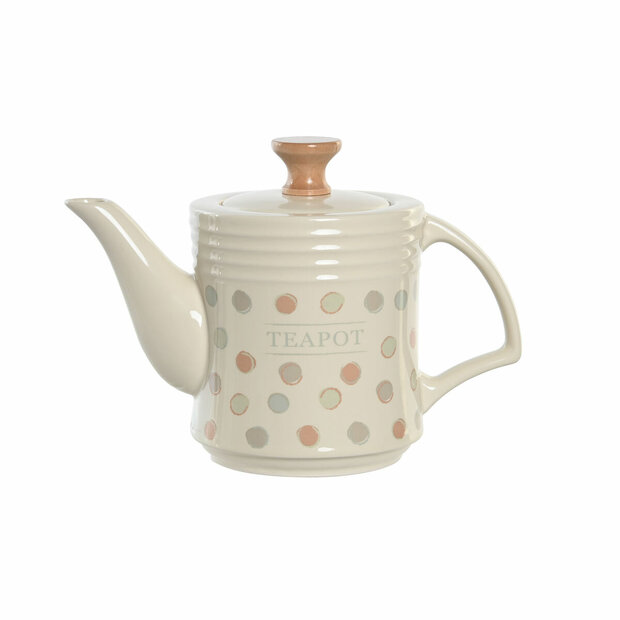 Theepot DKD Home Decor Beige Keramiek 1 L 1