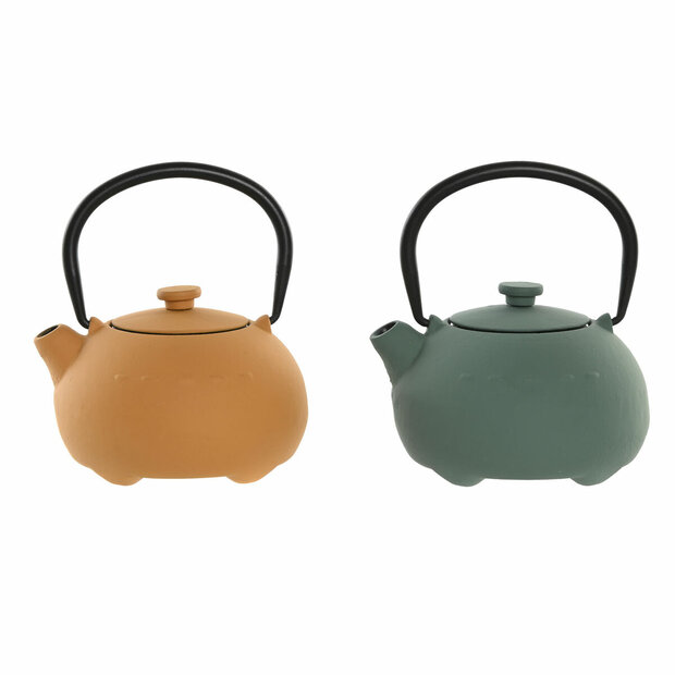 Theepot Home ESPRIT Geel Groen Roestvrij staal Ijzer 350 ml (2 Stuks) 1