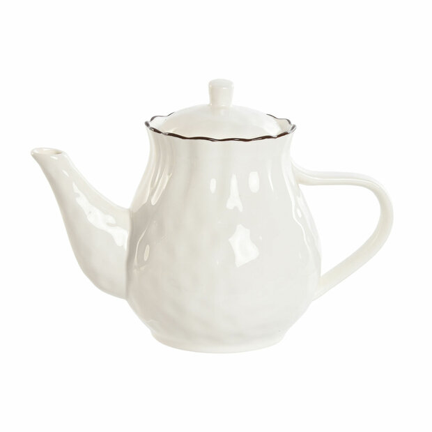 Theepot Home ESPRIT Wit Bruin Porselein 1 L 1