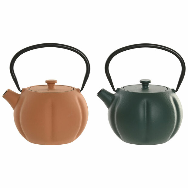 Theepot Home ESPRIT Groen Oranje Roestvrij staal Ijzer 1 L (2 Stuks) 1
