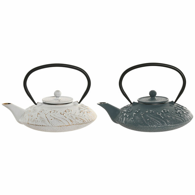 Theepot Home ESPRIT Blauw Wit Roestvrij staal Ijzer 800 ml (2 Stuks) 1