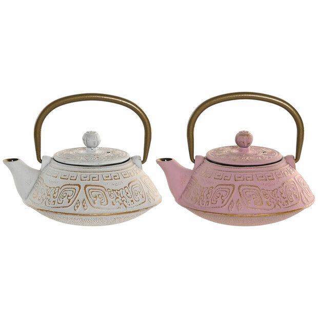 Theepot Home ESPRIT Wit Roze Roestvrij staal Ijzer 400 ml (2 Stuks) 1