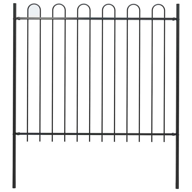 Tuinhek Boxtel met stalen boog aan de bovenkant 181x150 cm zwart 1