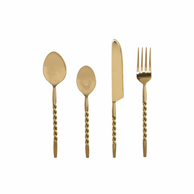 Bestek Home ESPRIT Gouden Roestvrij staal 4,5 X 2 X 21 CM 16 Onderdelen 1