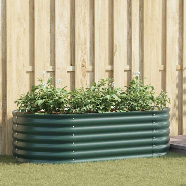 Verhoogde tuinbak Groen 160 x 80 x 44 cm Staal 1