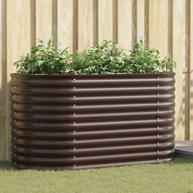Verhoogde tuinbak Bruin 160 x 80 x 81 cm Staal 1