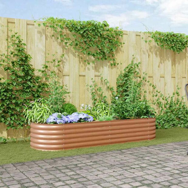 Verhoogde tuinbak Bruin 240 x 80 x 44 cm Staal 1