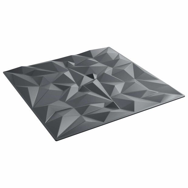 Wandpanelen 48 pcs Amethist Grijs 50 x 50 cm XPS Schuim 1