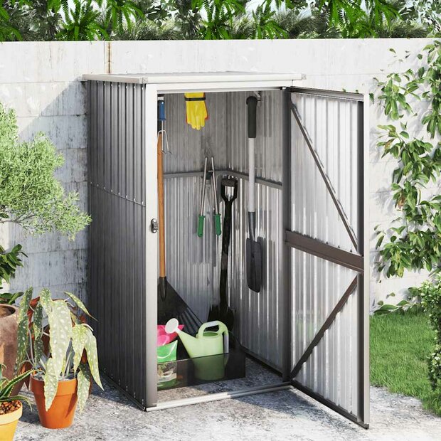 Tuinschuur 88x89x161 cm gegalvaniseerd staal grijs 1