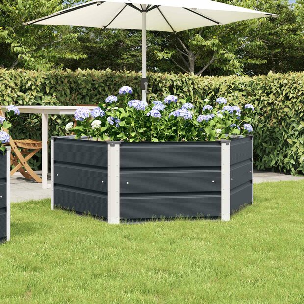 Plantenbak Antraciet 129 x 129 x 45 cm Staal 1