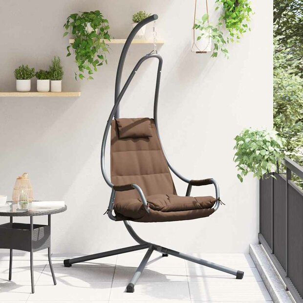 Egg hangstoel Koffiebruin 94 x 107 x 196,5 cm Staal 1