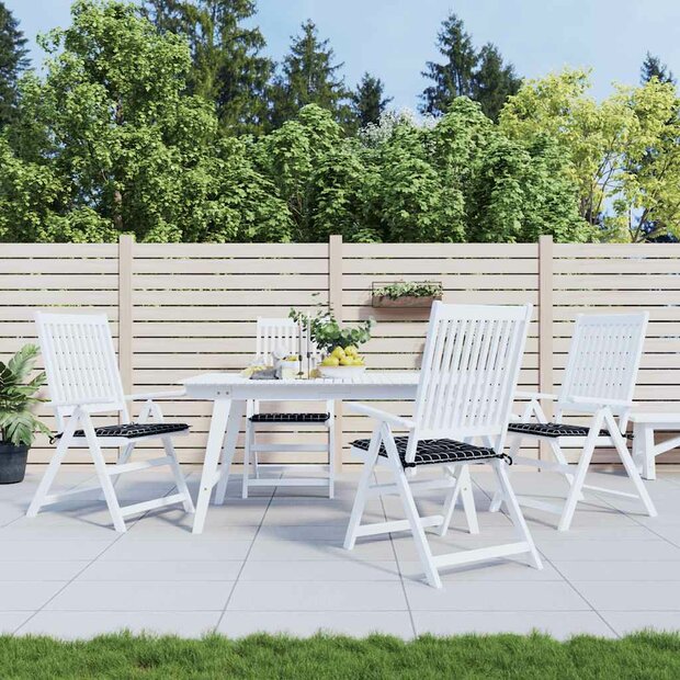 Tuinstoelkussens 4 st ruitpatroon 40x40x4 cm stof zwart 1