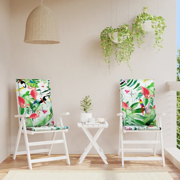 Tuinstoelkussens 2 st 120x50x3 cm stof meerkleurig 1