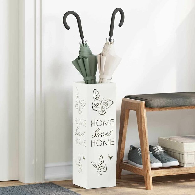 Paraplustandaard met opslag Wit 15,5 x 15,5 x 49 cm Metaal 1