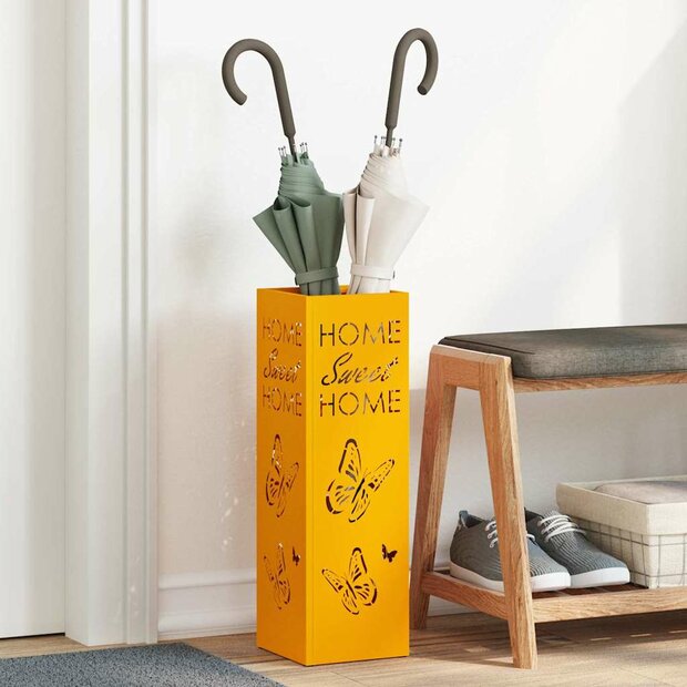 Paraplustandaard Mosterdgeel 15,5 x 15,5 x 49 cm Metaal 1