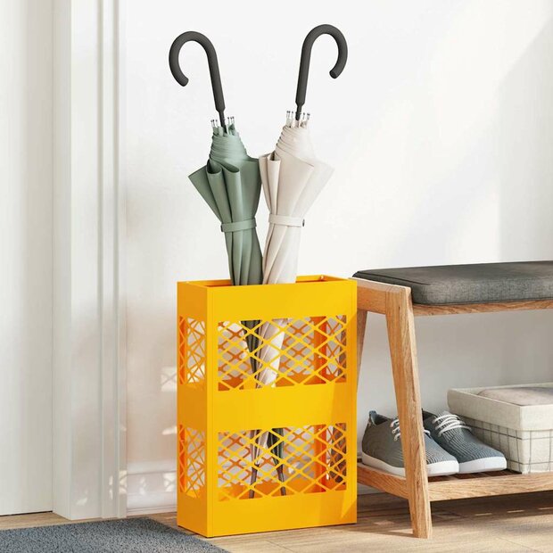 Paraplustandaard Mosterdgeel 28 x 12 x 41 cm Staal 1