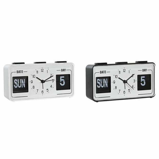 Wekkerradio DKD Home Decor Wit Zwart PVC 17 x 5 x 9 cm (2 Stuks) 1