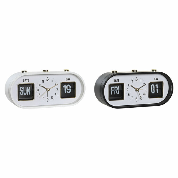 Wekkerradio DKD Home Decor Wit Zwart PVC 20 x 6 x 9,5 cm (2 Stuks) 1